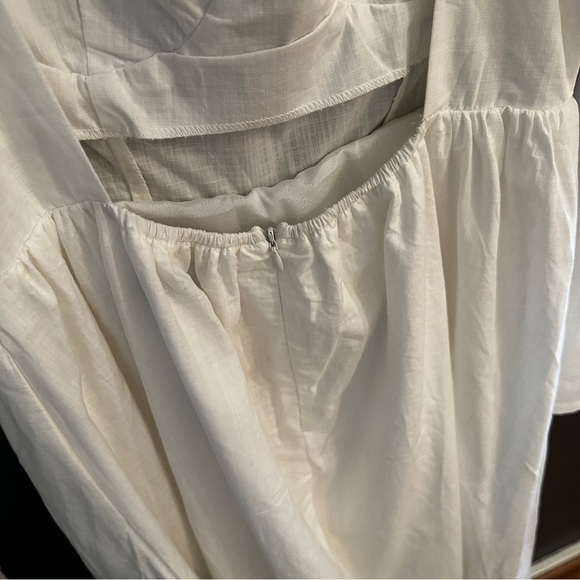 NWT Nasty Gal White Ruched Bust Tie Back Midi Dress | Size 2 - Picture 9 of 12